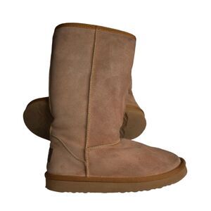 Ugg Classic Tall Boots Tan Sheepskin Wool Winter Warm Womens 6